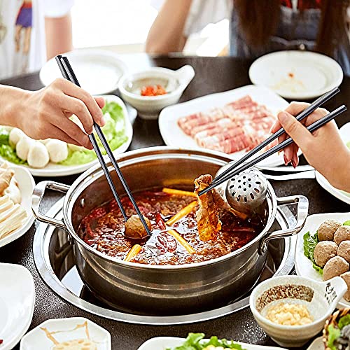 Metal Chopsticks Reusable Titanium Plated Stainless Steel Chopsticks Japanese Korean Chopsticks for Food & Cooking 9.5Inch Non (Black)