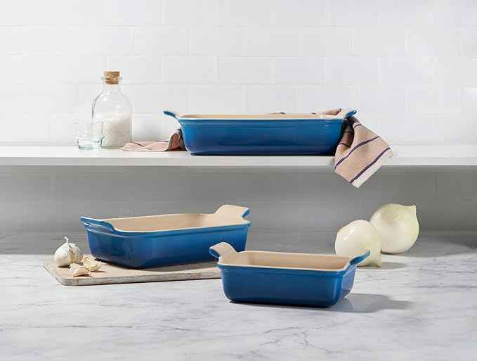 Le Creuset Stoneware Heritage Set 3 Rectangular Dishes, Artichaut