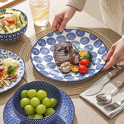 Ceramic Dinnerware Sets (Vintage Blue / 12 Pieces)