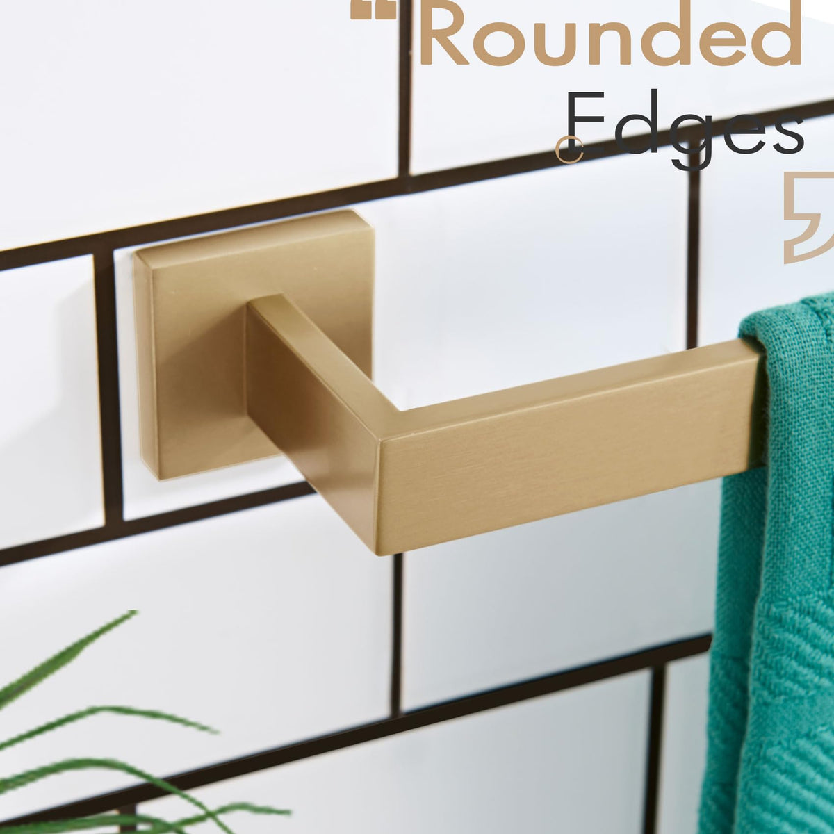 16 Inch Towel Bar for Bathroom Wall Kitchen Towels Holder Wall Mount SUS304 Stainless Steel Towel Rack (Champagne Bronze / 16-Inch)