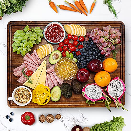 XL Large Solid Walnut Wood Cutting Board for Kitchen 20x15 in (Edge Grain / 20"L x 15"W)