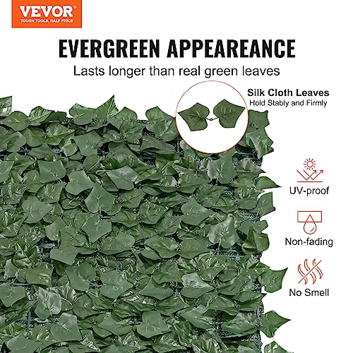 Artificial Ivy Privacy Fence Screen (Ivy with Green Mesh Backing / 59 x 118 inch)