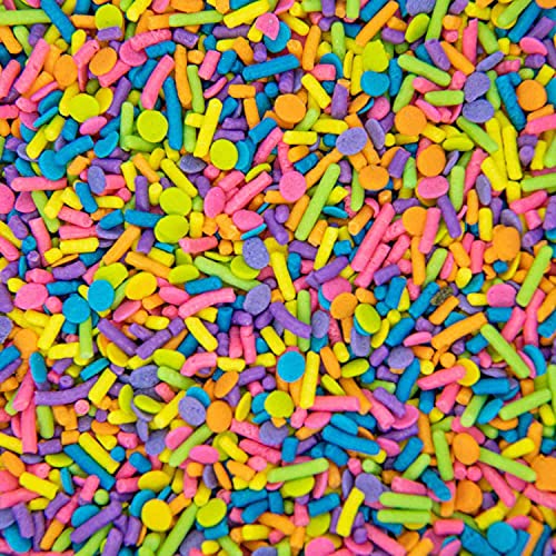Neon Colorful Sprinkles Confetti Funfetti Sprinkles for Cake Decorations (4 Ounce)