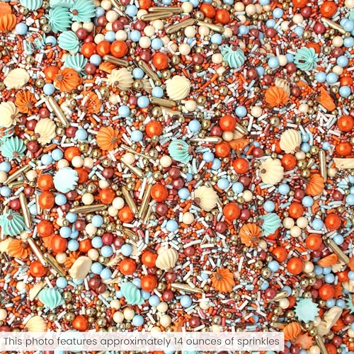 Pumpkin Carriage Sprinkle Mix (Burnt Orange, Light Blue, Vintage Gold, Rose Gold)