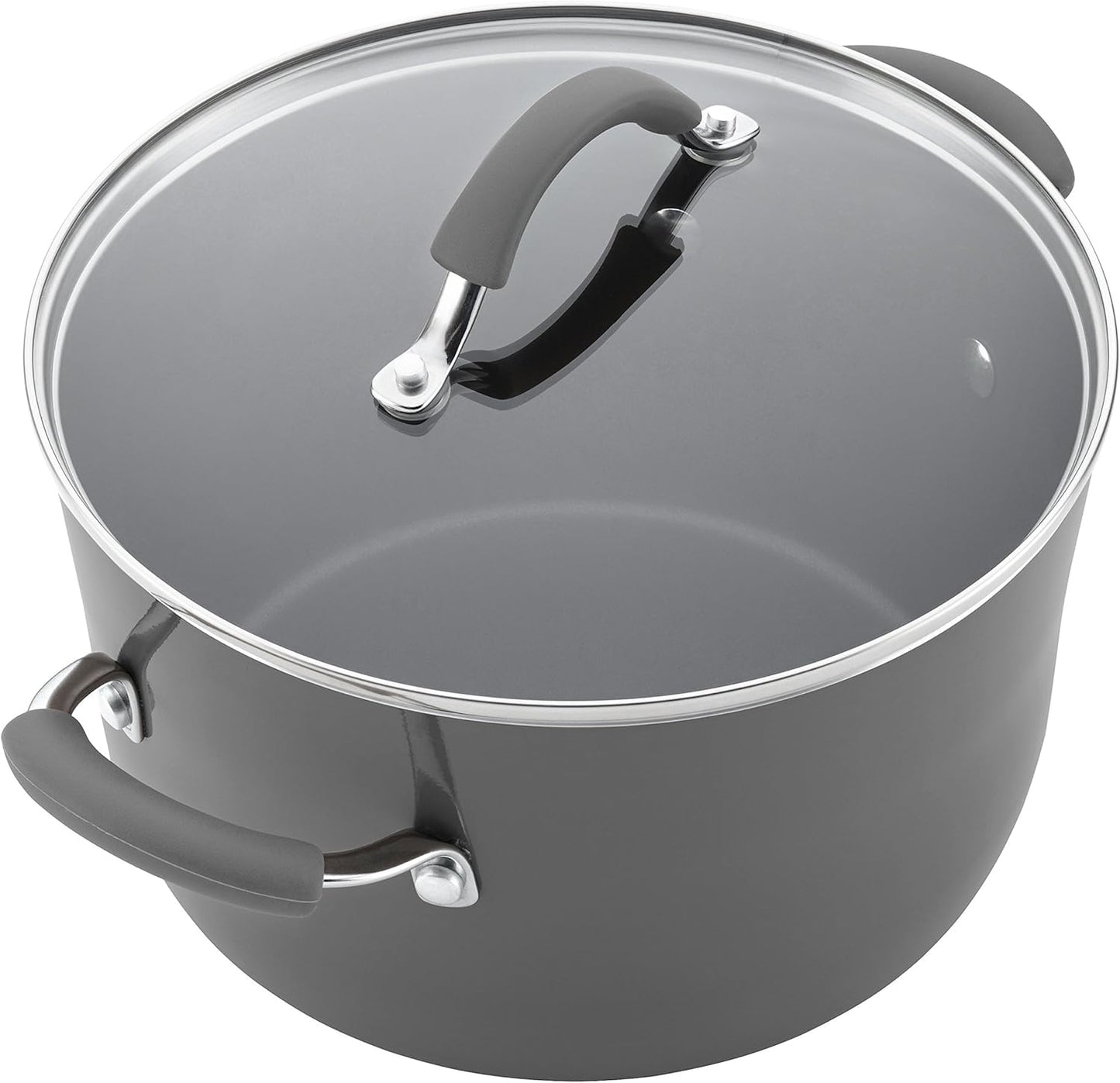 Cucina Nonstick Cookware (Sea Salt Gray / 12 Piece Porcelain Enamel)