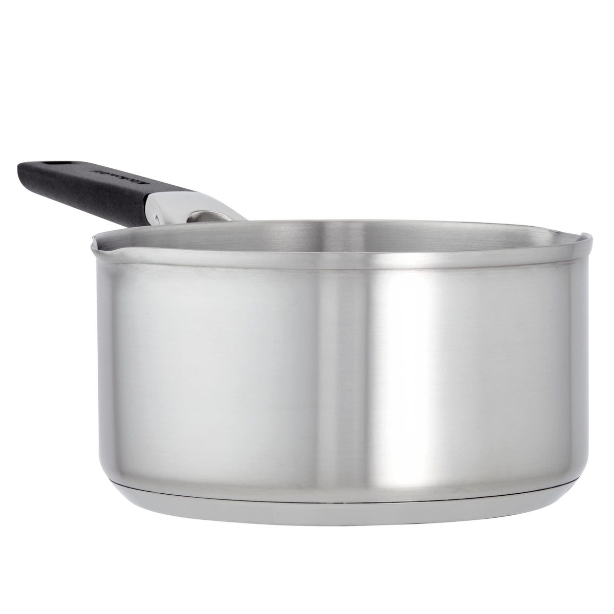 Stainless Steel Induction Sauce Pan with Pour Spouts (Brushed Stainless Steel / 1 Quarts)