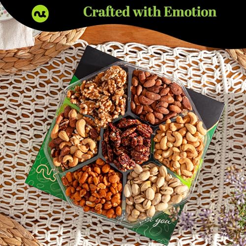 Mixed Nuts Gift Basket in Green Gold Box