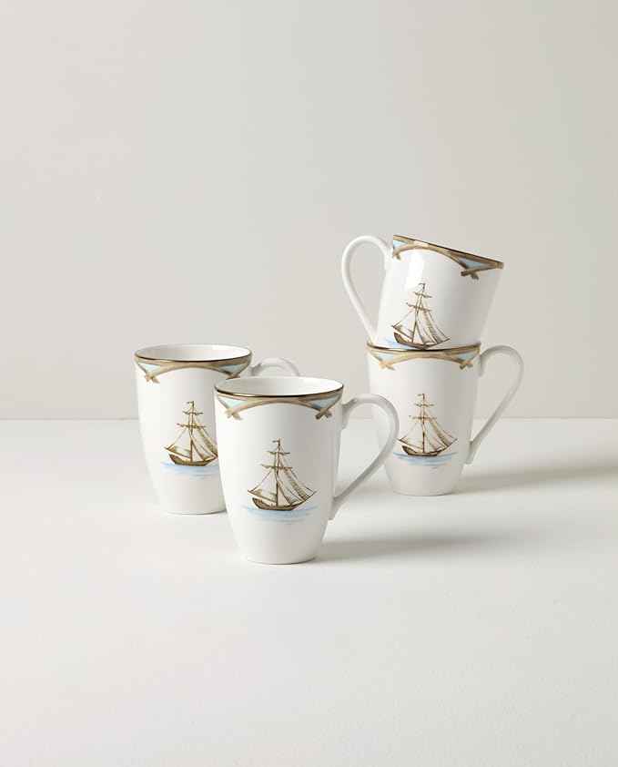 Lenox 897269 British Colonial Tradewind Mugs, Set of 4