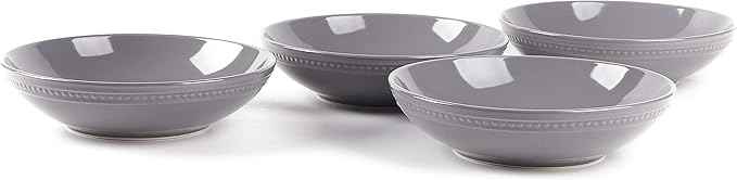 Pearl Dots Stoneware Dinnerware (16pc Set, Grey)