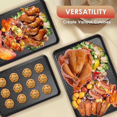 Baking Sheet Pan Set of 3 (Textured Black)