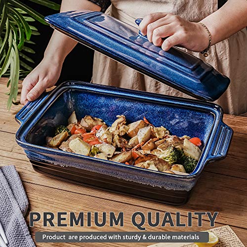Ceramic Casserole Dish With Lid (Nebula Blue)