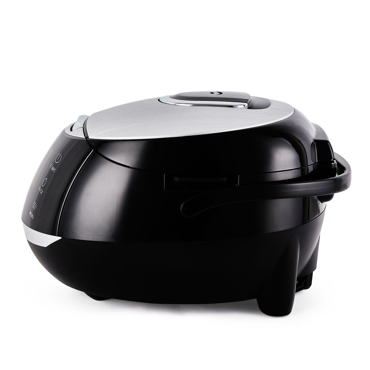Sakura Rice Cooker with Ceramic Bowl and Advanced Fuzzy Logic (Black and Silver)