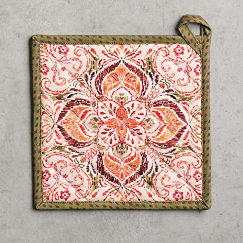 Pot Holders 100% Cotton Potholders (036 - Damask / 8" x 8" (Pot Holder Pack of 1))
