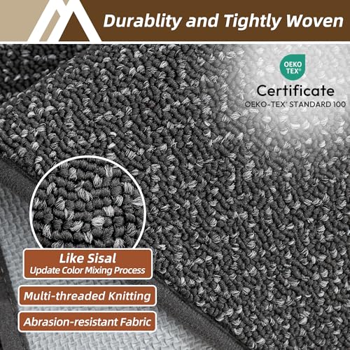 Dirt Trapper Door Mat 17"x30" Non Slip Washable Dark Grey (Dark Grey / 17inx30in)