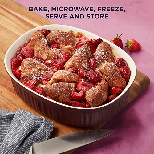 Ceramic Bakeware Set with Lids (French Cabernet / 6 PIECE)
