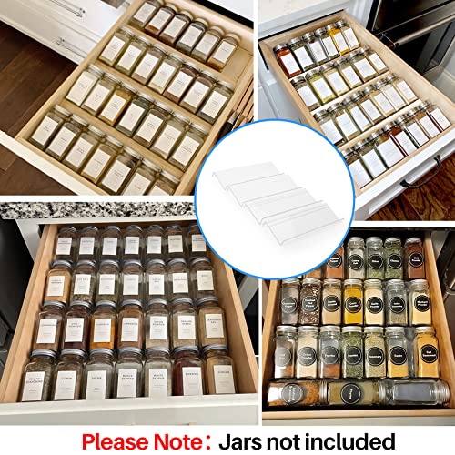 Clear Acrylic Spice Drawer Organizer (Transparent / 4 Pack)