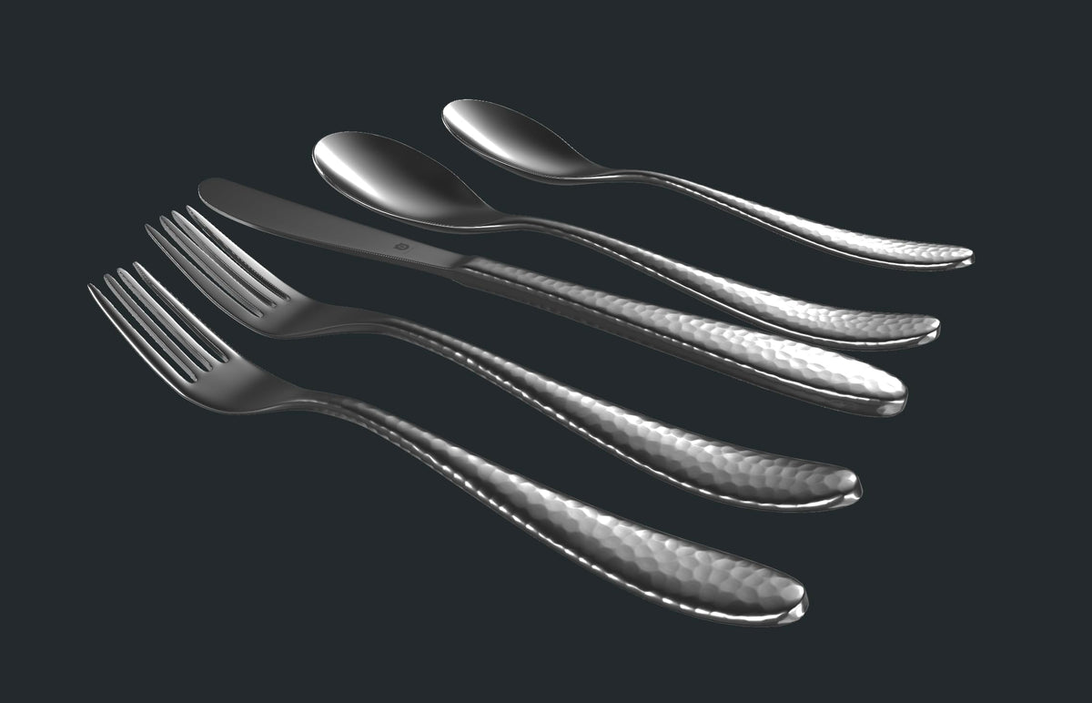 Hammered Silverware Set (30-Piece)