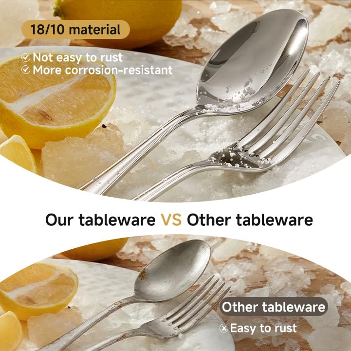 18 10 Stainless Steel Silverware Set for 4 (Silver / 20-Piece)