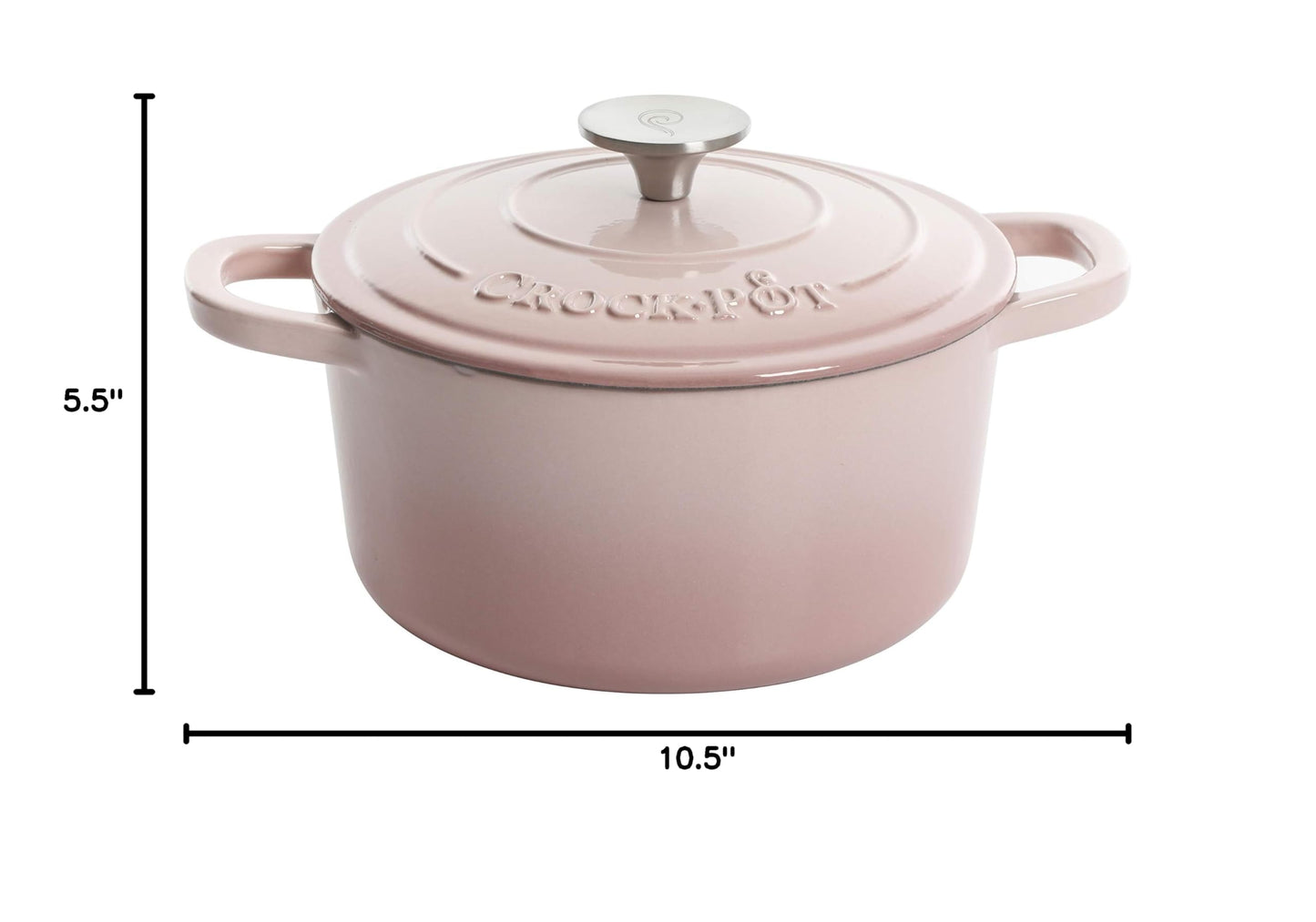 Artisan Round Enameled Cast Iron Dutch Oven (Blush Pink / 7-Quart)