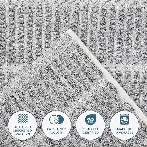 Juno Viscose Cotton Blend Medium Weight Towels (9 Piece Towel Set / Charcoal)