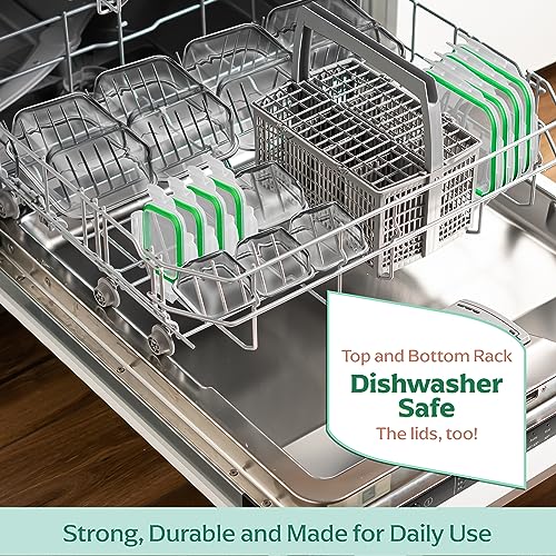 Glass Prep Containers (8 Pack Divided Set)