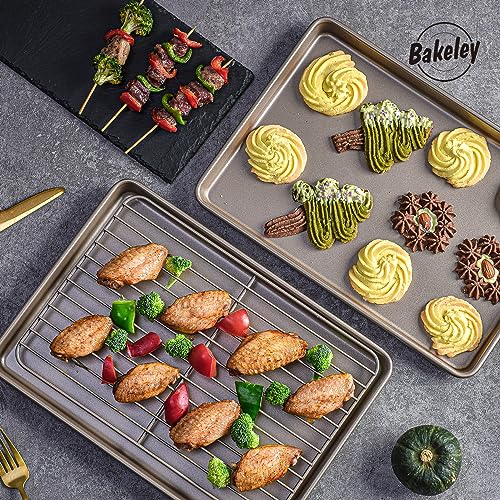 13 inch Baking Sheet Pan with Rack (Champagne Gold / 13 Inch)