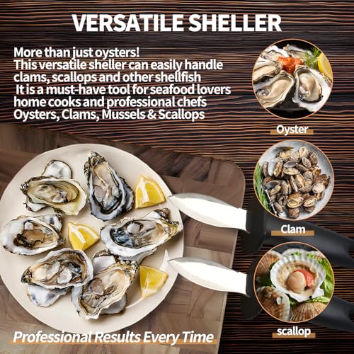 Oyster Knife Shucker Oyster Shucking Tool Perfect for Opening Clams (2 Pack)