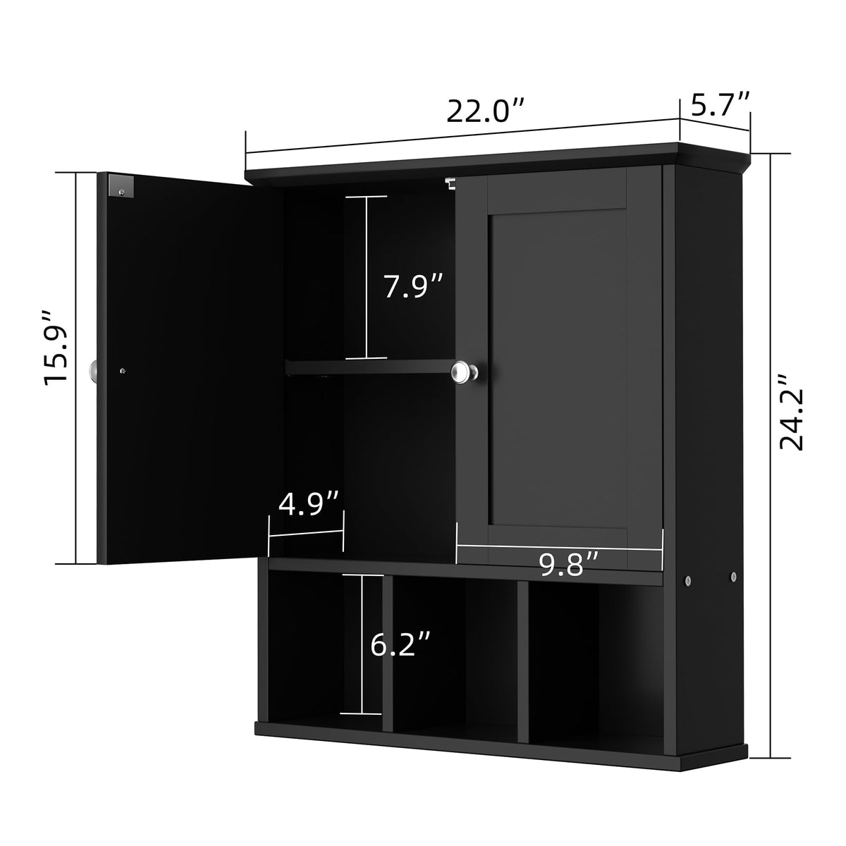 Bathroom Medicine Cabinet (Black)