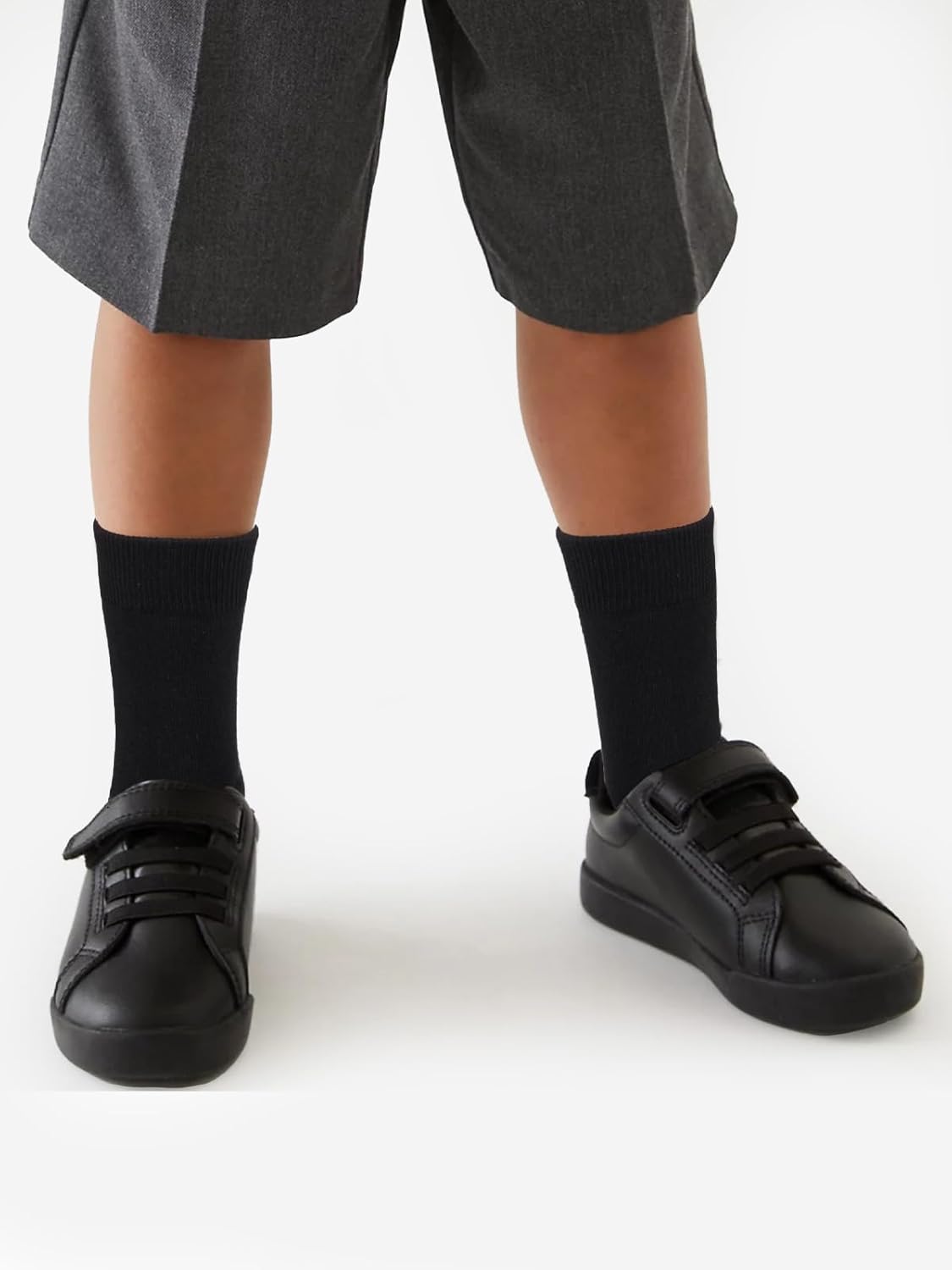 COTTON DAY Unisex Little Kids Youth Boys Girls Soft Cotton Crew Dress Socks Seamless Toe Black White Gray Navy 6 Pack