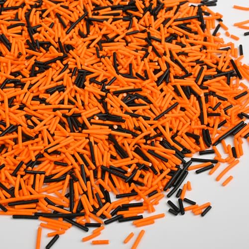 Halloween Jimmies Sprinkles for Cake Decorating (Black & Orange Jimmies)