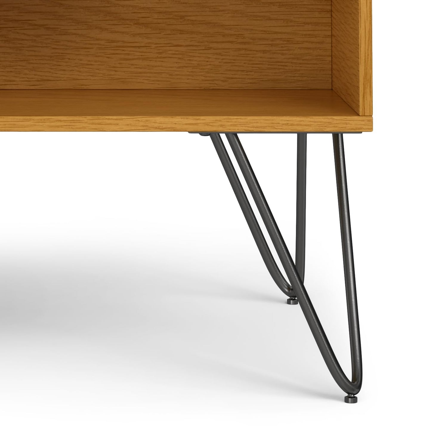 Hunter 36" Wide Oak Veneer Metal Rectangular Coffee Table in Oak