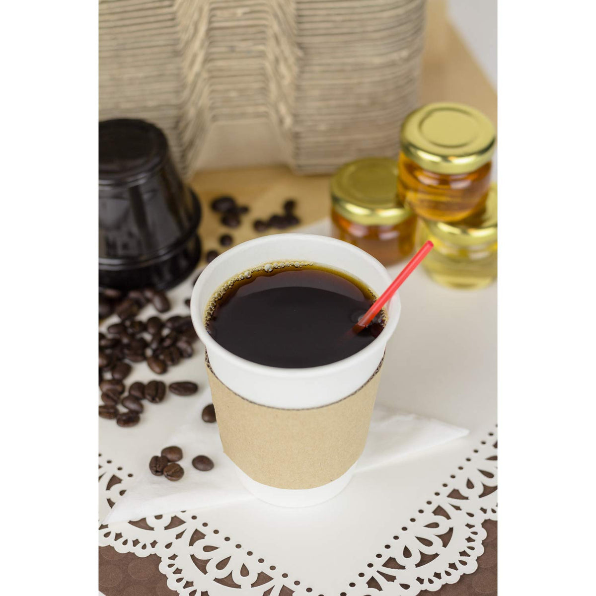 8 oz Paper Coffee Cup [1 (8 OZ / White)