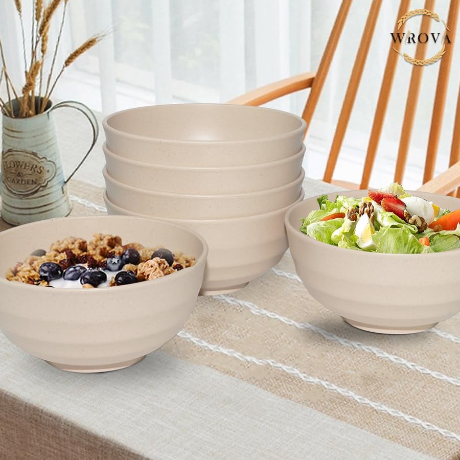 Wheat Straw Bowls Set 60 OZ (60 oz / Beige)