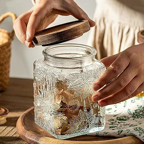 Vintage Glass Airtight Storage Jar (Sunflower*2)