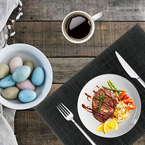 8 Pack Bamboo Placemats (4black / Set of 8)
