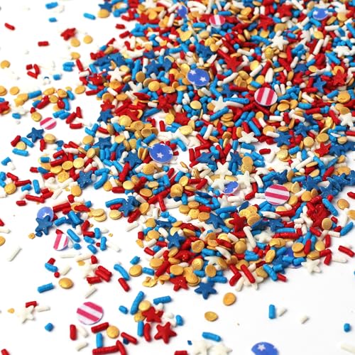 Stars and Stripes Sprinkle Mix (Red, Blue, White, Gold)