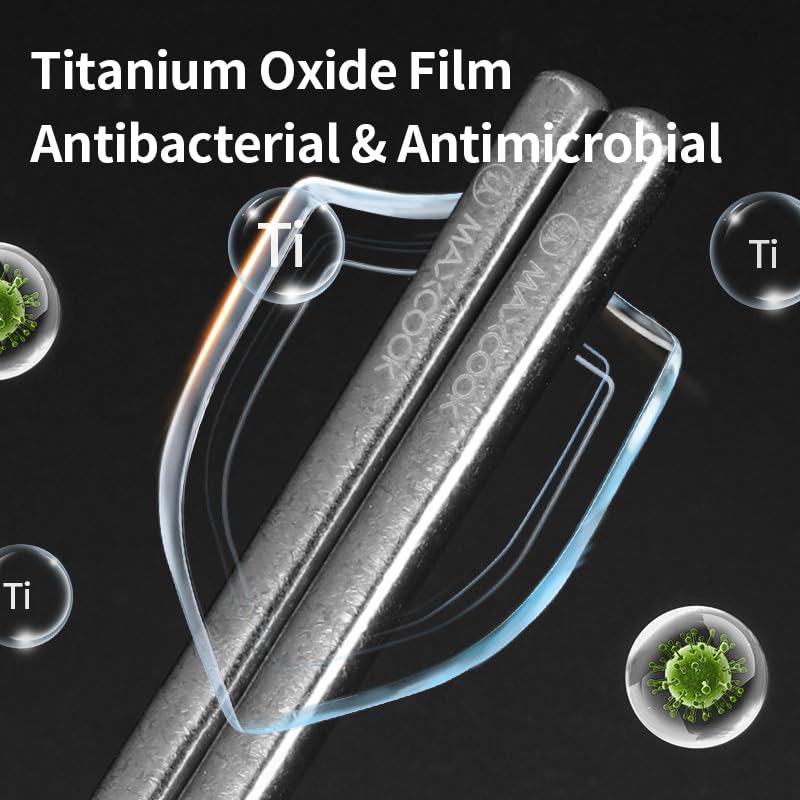 Pure Titanium Chopsticks (2 Pairs of Sliver Tiatium Chopsticks)