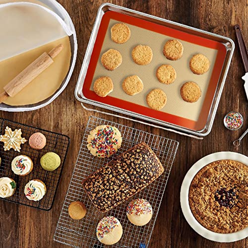 Quarter Sheet Silicone Baking Mat (Bright Orange / 11.8"L x 8.3"W)