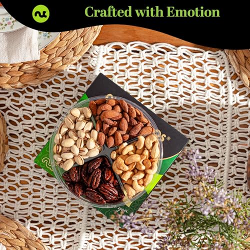 Mixed Nuts Gift Basket in Green Gold Box