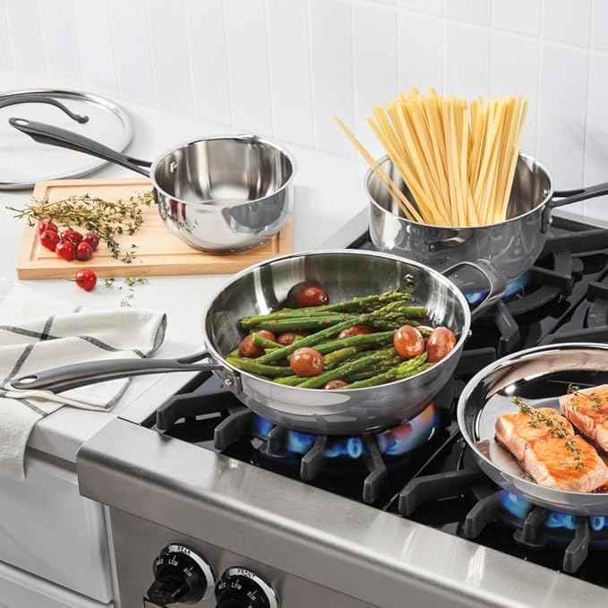Cuisinart RADIANT PRO 8-Piece Stainless with Brushed Titanium Finish Cookware Set