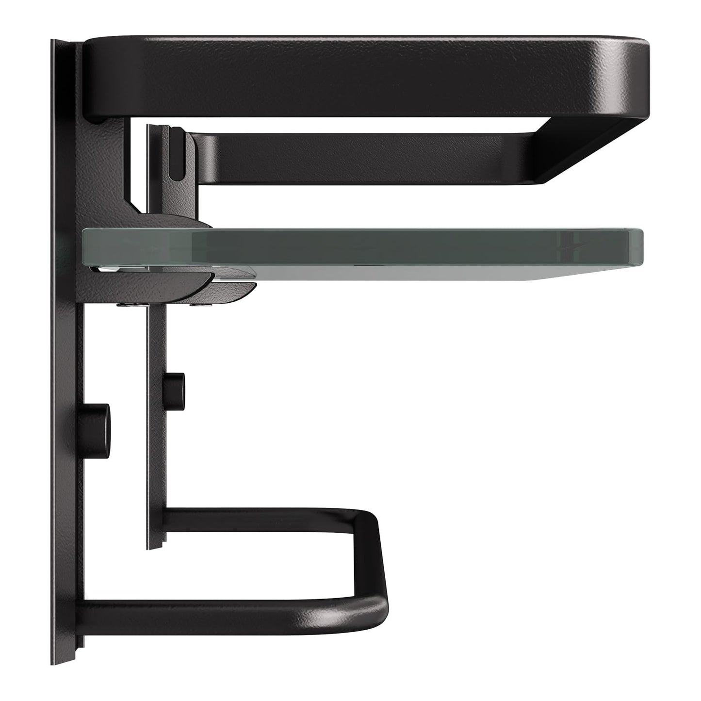 Bathroom Wall Shelf with Towel Bar (Black / Shelf with Towel Bar)