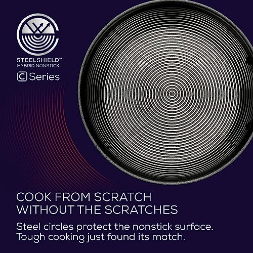 Clad Stainless Steel Cookware Pots and Pans and Utensil Set with Hybrid SteelShield and Nonstick Technology (Cookware Set (12 Piece))