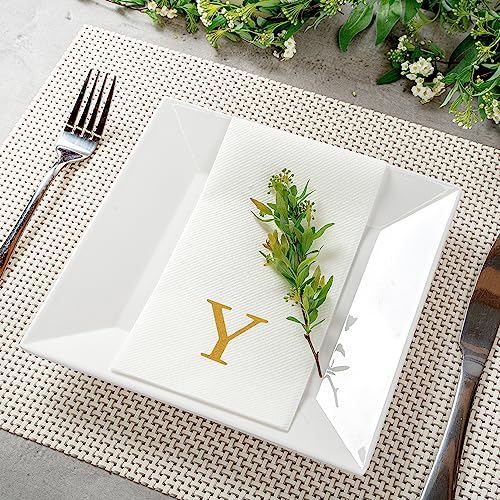 Luxenap 15.8 X 7.9 Inch Linen (Gold / 50 Count / Y)