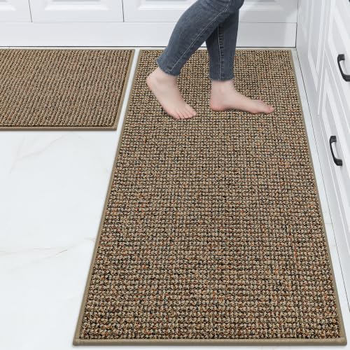 Kitchen Rugs and Mats 2PCS Non (Taupe / 24"x36"+24"x60" (Rectangular))