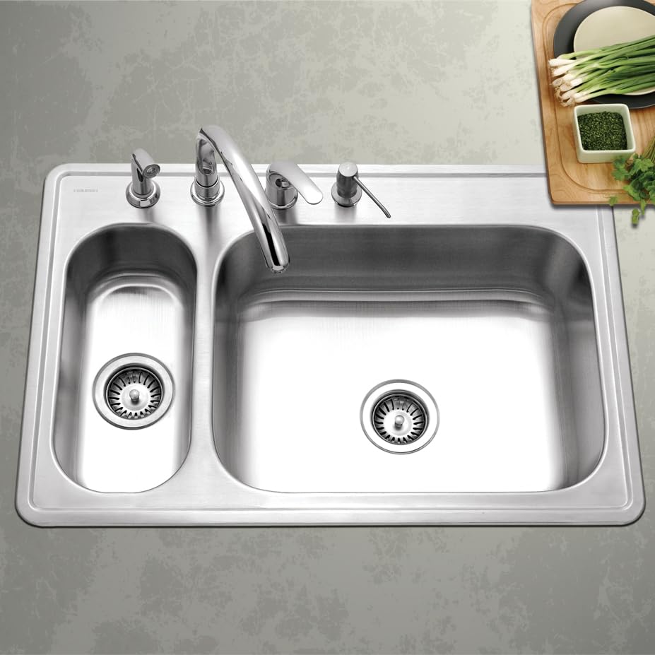 33" Stainless Steel Topmount 80 (Sink + Strainer / Pack of 20)