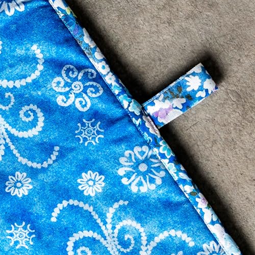 Double Oven Mitts 100% Cotton Double Oven Glove (028 - Summer Blues / 7" x 35" (Double Oven Mitt))