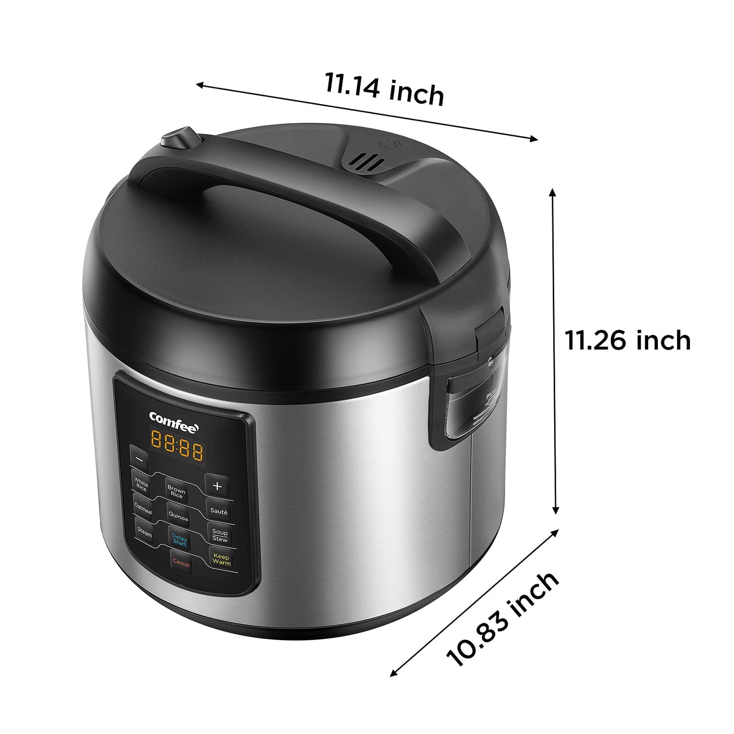 Large Rice Cooker with 8 (10 Cups Uncooked_8 Presets)