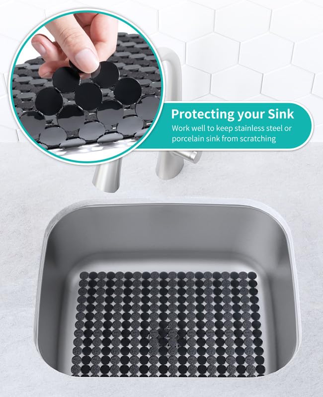 2 Pack Sink Mat for Kitchen Sink (Black)