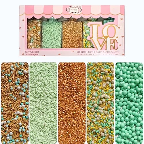 Edible Sprinkles Mix Pack of 5 (4.9384 Ounce)