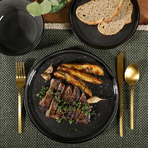 Tahoe Sunset 12 Piece Stoneware Reactive Glaze (Service for 4 (12pcs) / Tahoe Black)